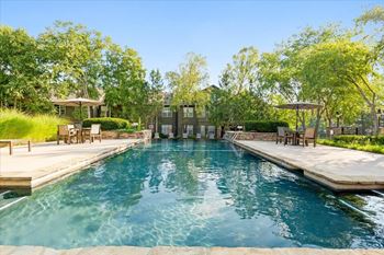 Large crystal clear shimmering pool